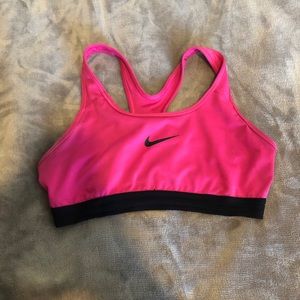 Pink Nike pro sports bra